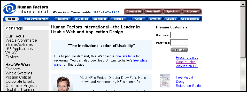 screen capture of www.humanfactors.com (described in main body text preceeding the image)